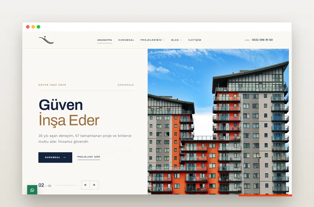 Zeda İnşaat kurumsal web sitesi — Kirpisoft