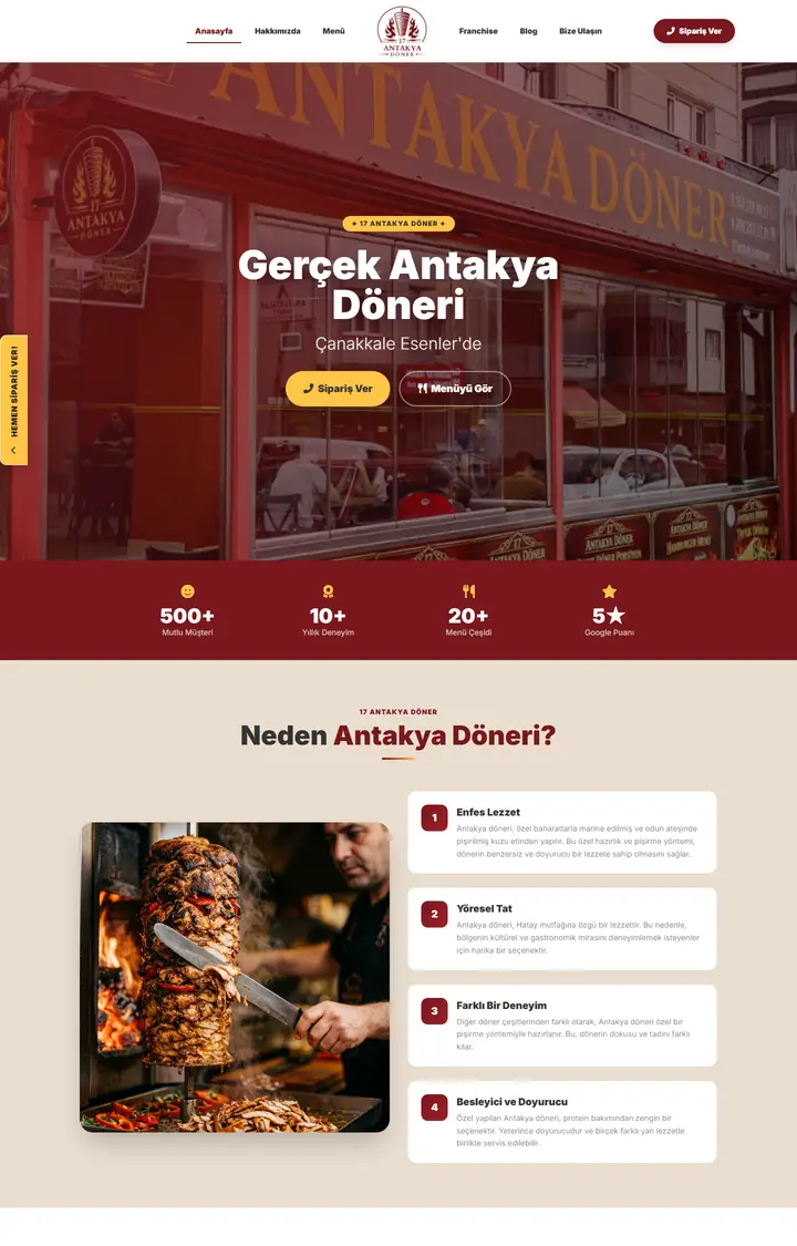 17 Antakya Döner sitesinin ekran görüntüsü