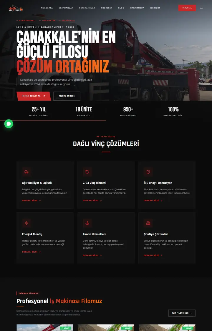 Dağlı Vinç sitesinin ekran görüntüsü