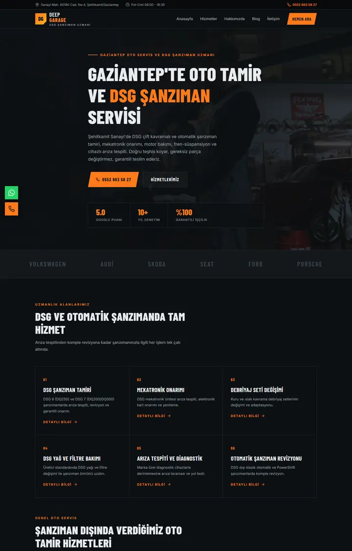 Deep Garage sitesinin ekran görüntüsü
