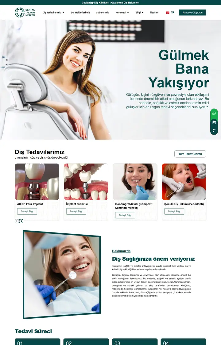DTM Klinik sitesinin ekran görüntüsü